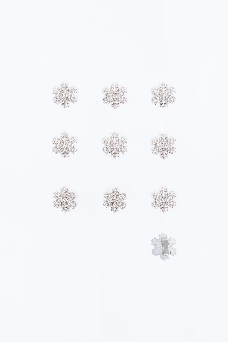 Snow Kiss 10 Piece Hair Clip Set - Silver