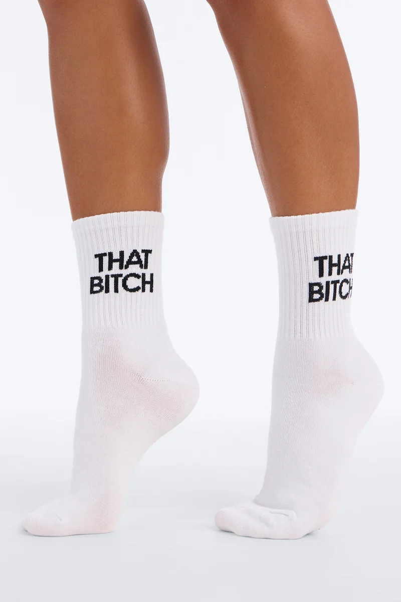 That Bitch Socks - White/Black