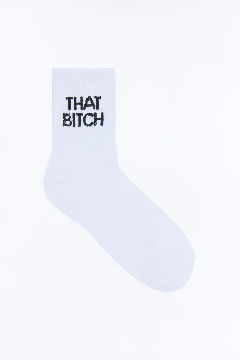 That Bitch Socks - White/Black