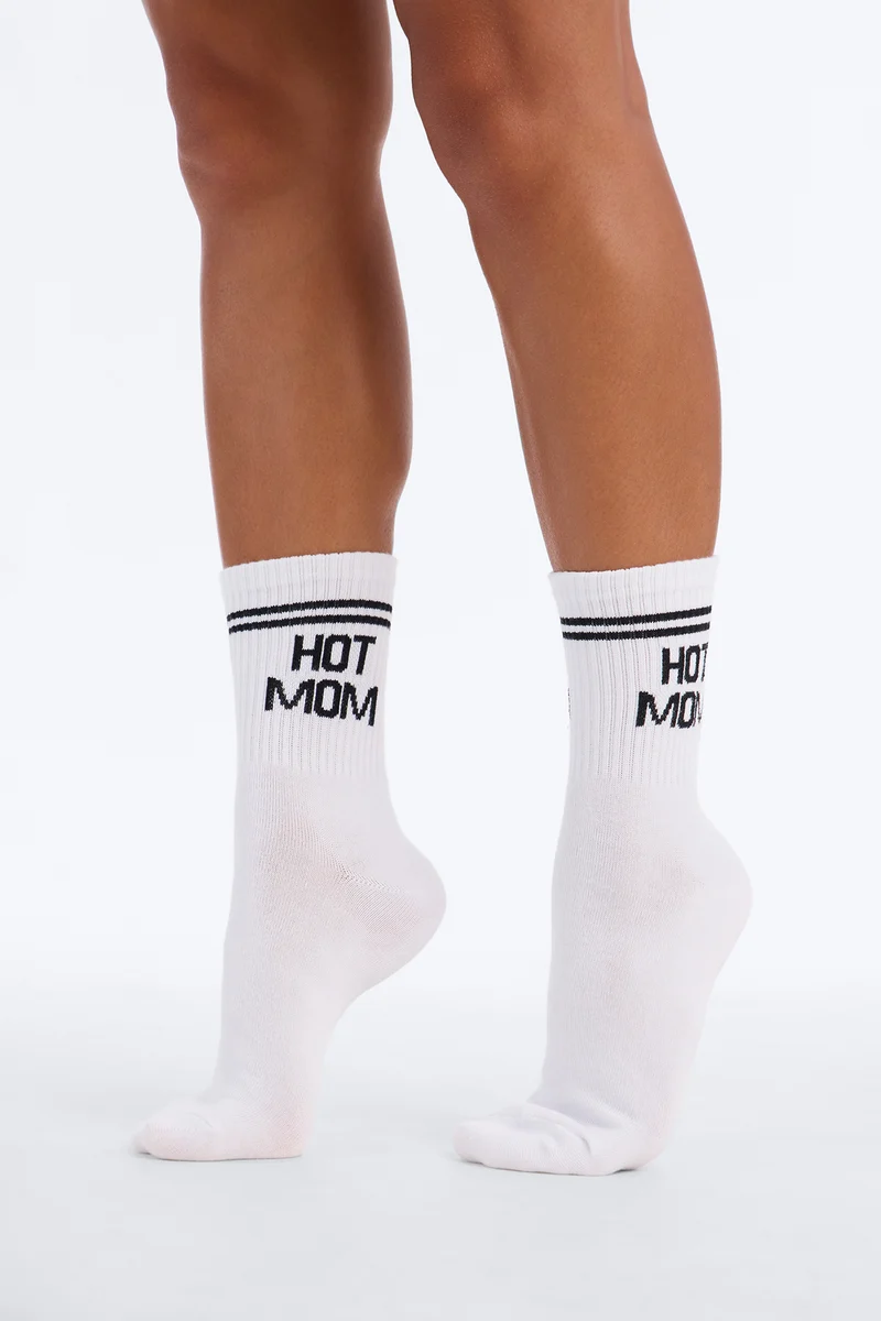 Hot Mom Socks - White/Black