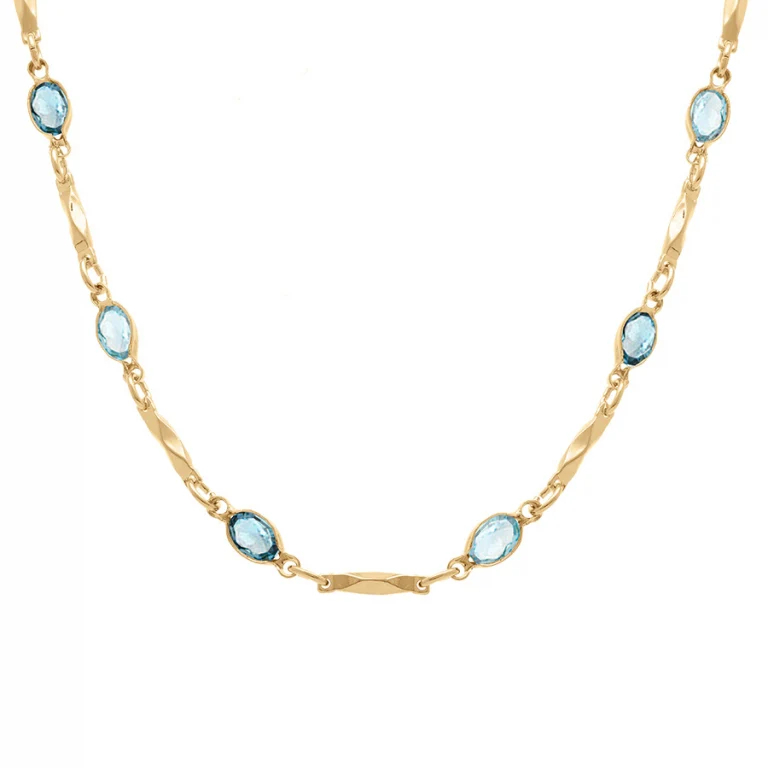 Collier navettes oxydes dégradé bleu – Plaqué or | Azuline
