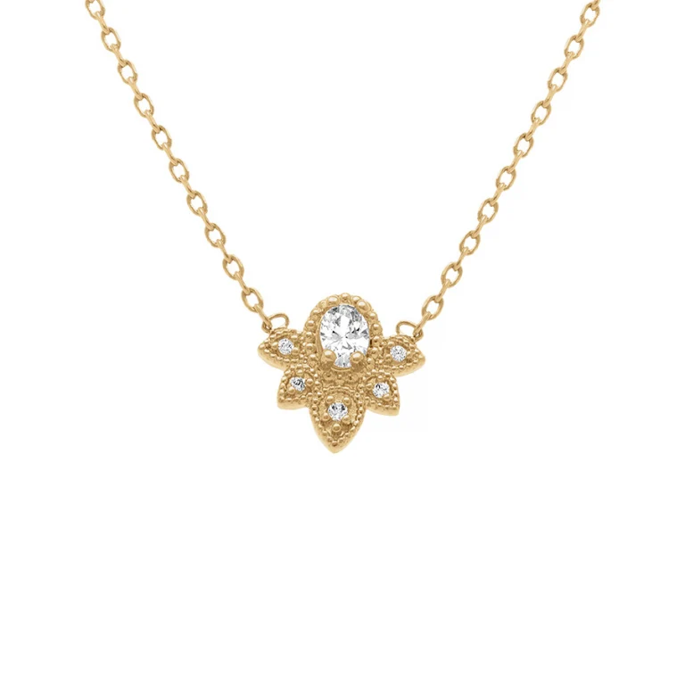 Collier gouttes oxydes blancs – Plaqué or | Azuline