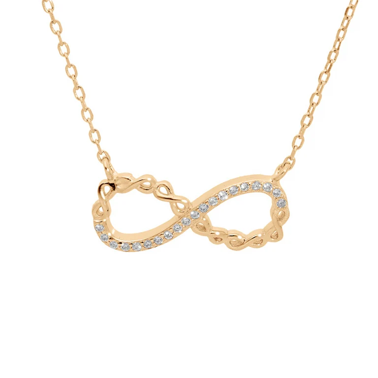Collier infini pavé d’oxydes blancs – Plaqué or | Azuline