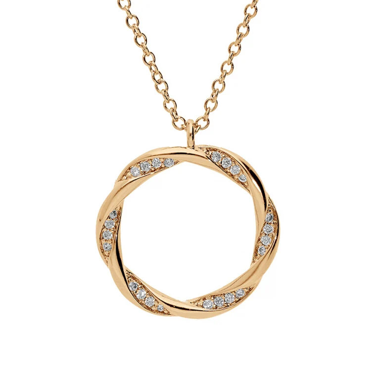 Collier cercle torsade oxydes blancs – Plaqué or | Azuline