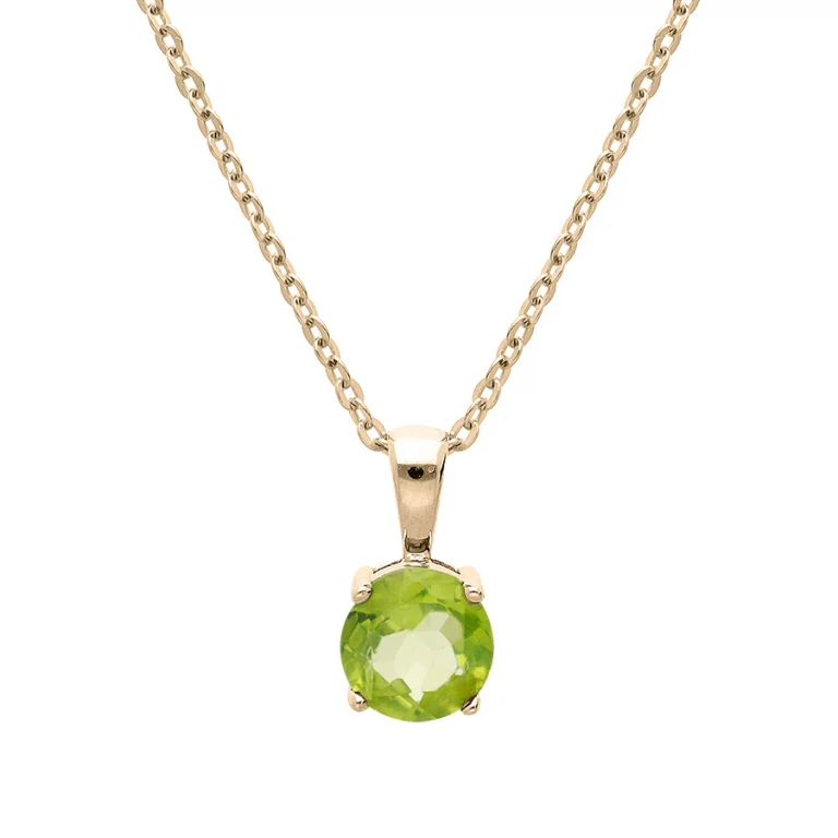 Collier peridot rond – Plaqué or | Azuline