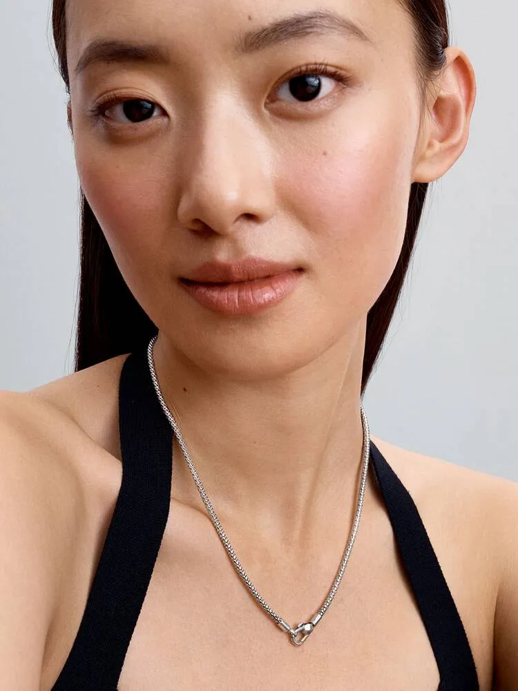 Collier Fermoir Clouté & Chaîne Argent | Pandora