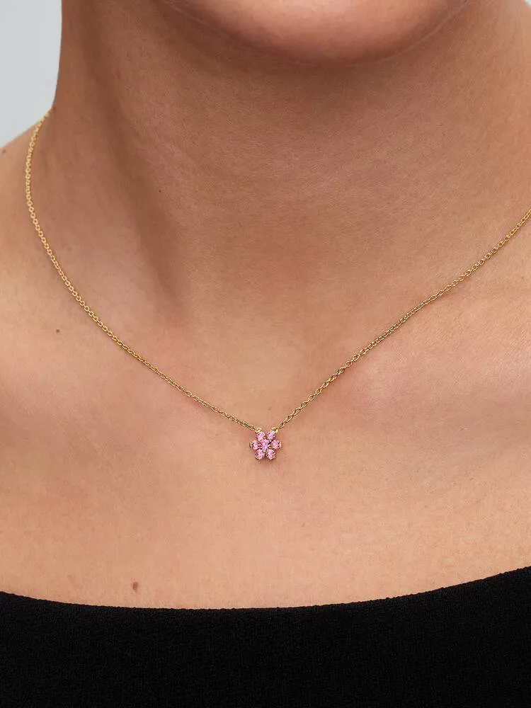 Collier à Pendentif Fleur Rose Scintillante Doré | Pandora