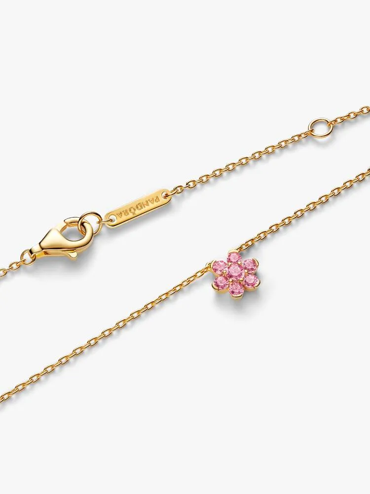 Collier à Pendentif Fleur Rose Scintillante Doré | Pandora