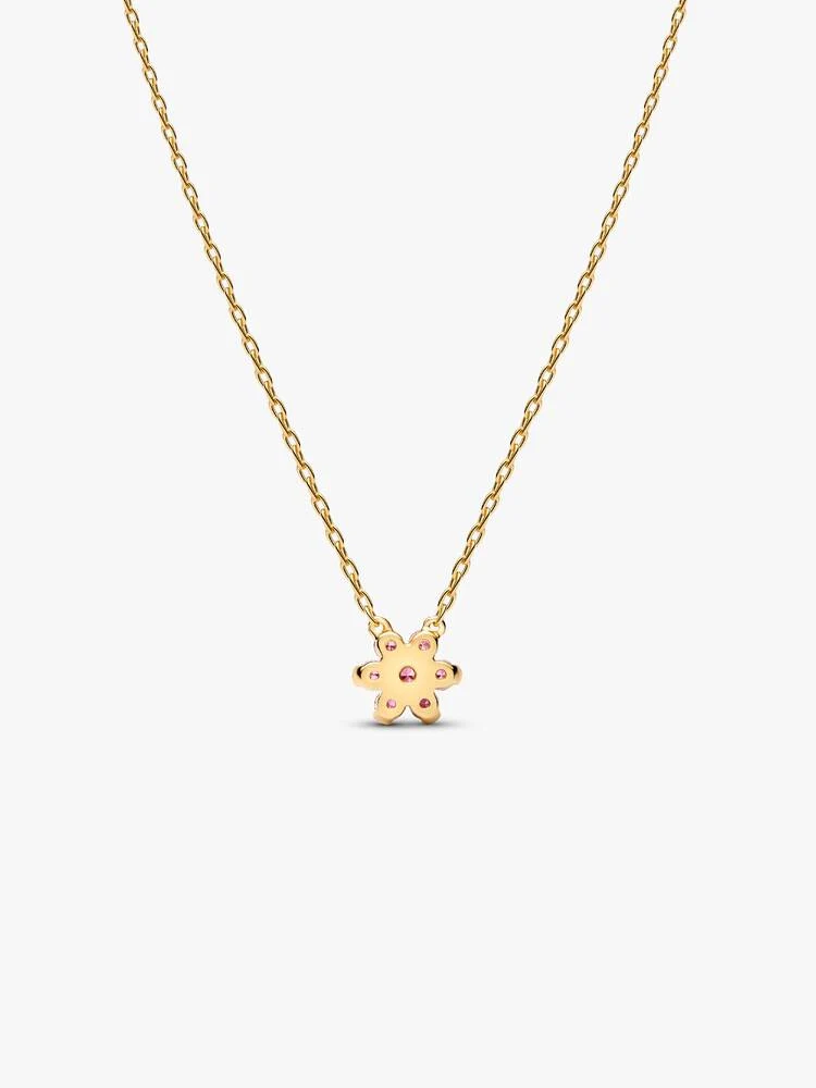 Collier à Pendentif Fleur Rose Scintillante Doré | Pandora