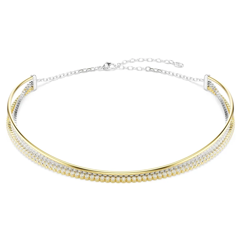Collier Swarovski - Hyperbola - Taille ronde - Anneau rigide - Blanc & Finition mixte