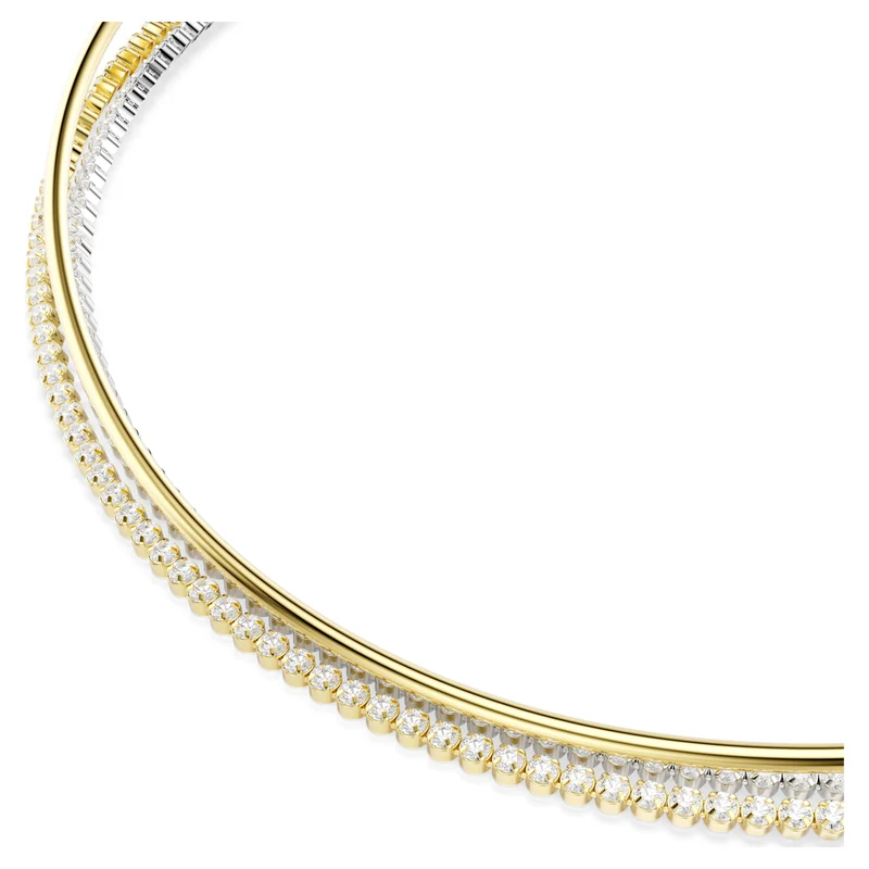 Collier Swarovski - Hyperbola - Taille ronde - Anneau rigide - Blanc & Finition mixte