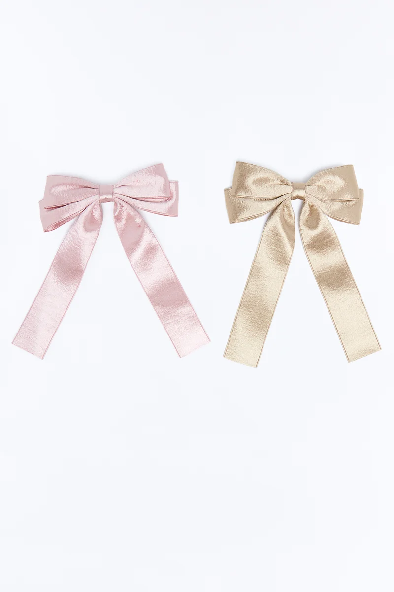 Sweet Girl 2 Piece Hair Clip Set - Pink/combo