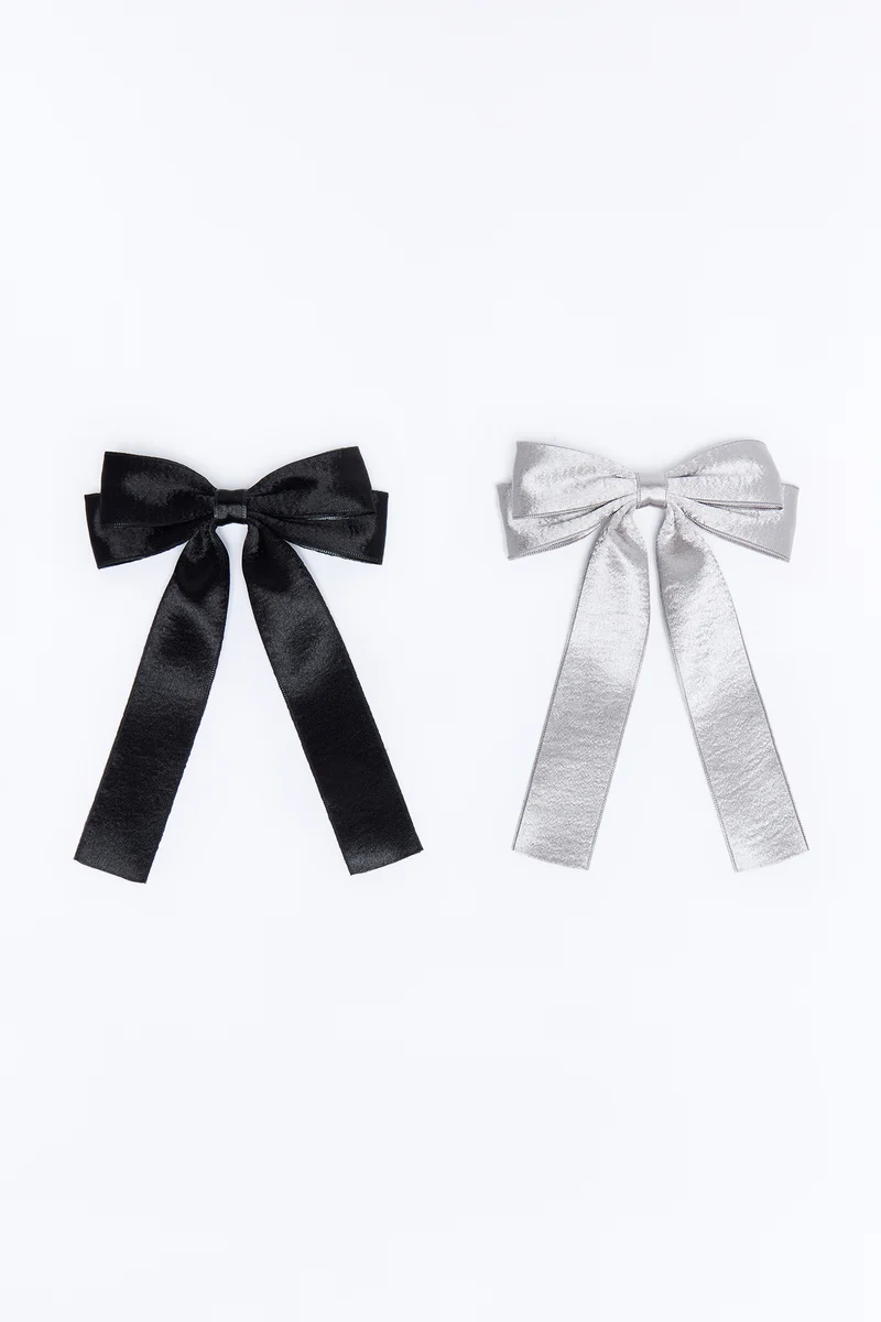 Sweet Girl 2 Piece Hair Clip Set - Black/combo