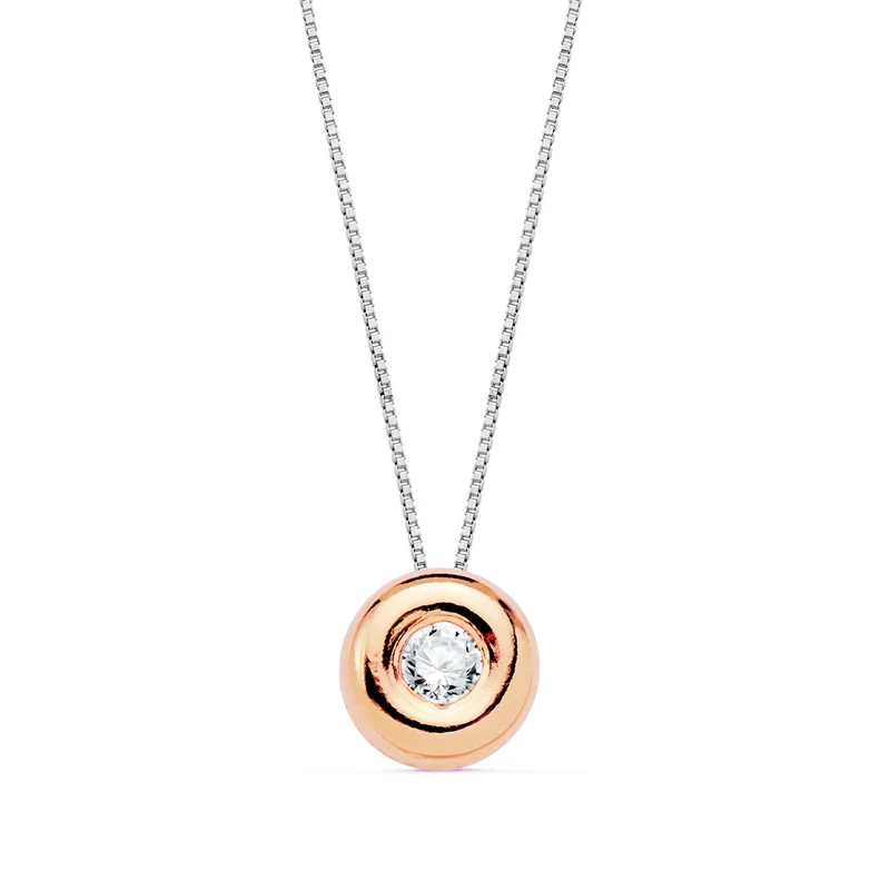 Choker or rose 18 carats avec chaton et diamant 6MM – Or 18 carats | Azuline