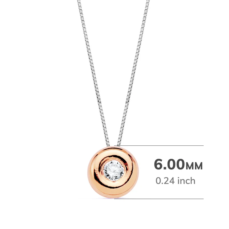 Choker or rose 18 carats avec chaton et diamant 6MM – Or 18 carats | Azuline