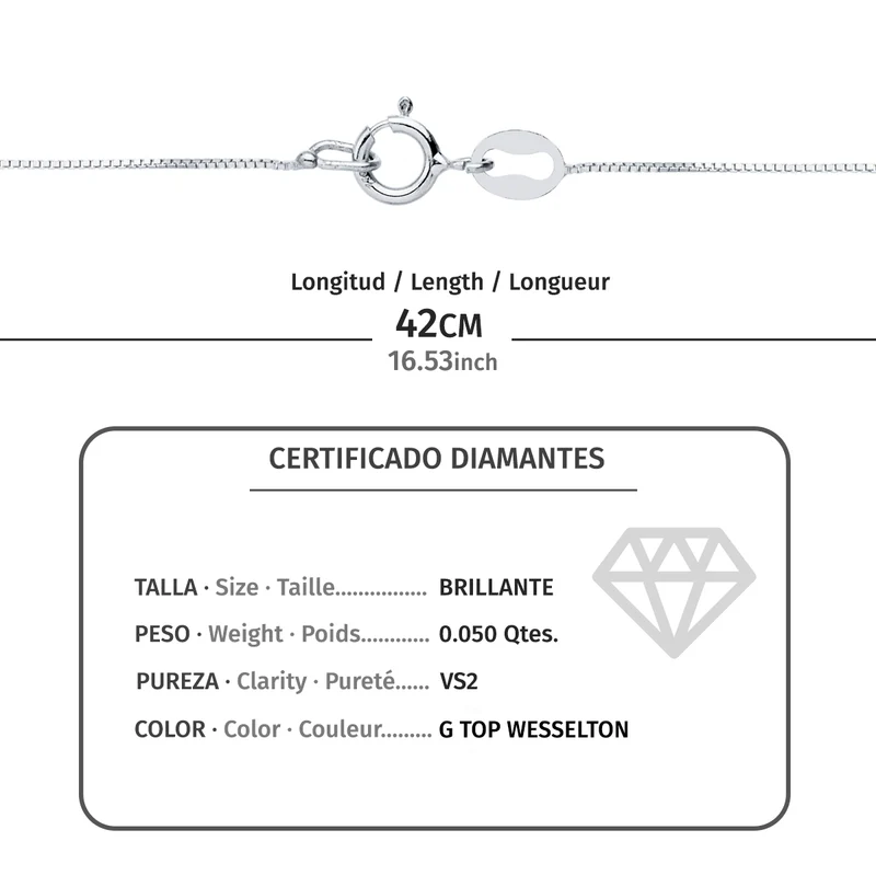 Choker or rose 18 carats avec chaton et diamant 6MM – Or 18 carats | Azuline