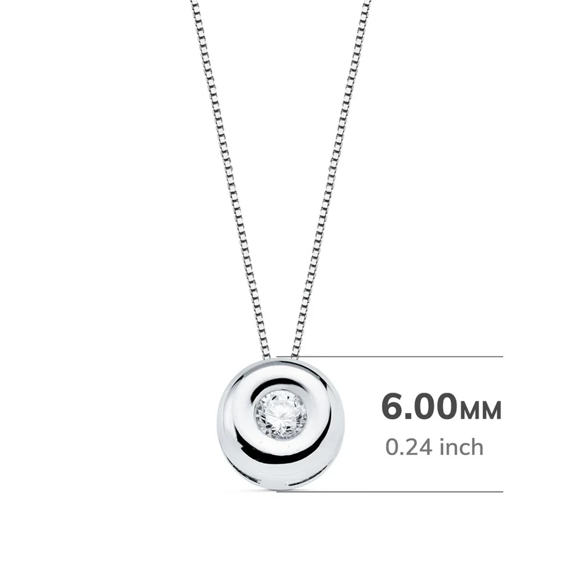Choker or blanc 18 carats avec chaton rond – Azuline