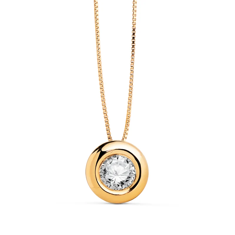 Collier choker chaton 8MM lab diamond 5 mm – Or jaune 18 carats | Azuline