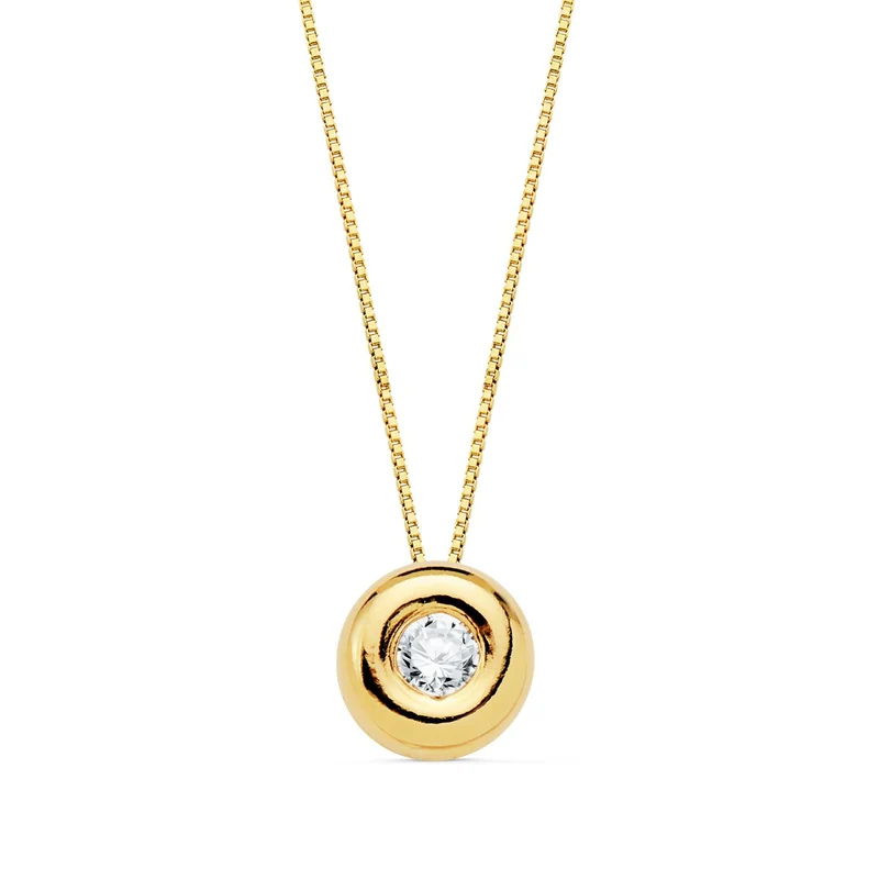 Collier chaton diamant – Or jaune 18 carats | Azuline