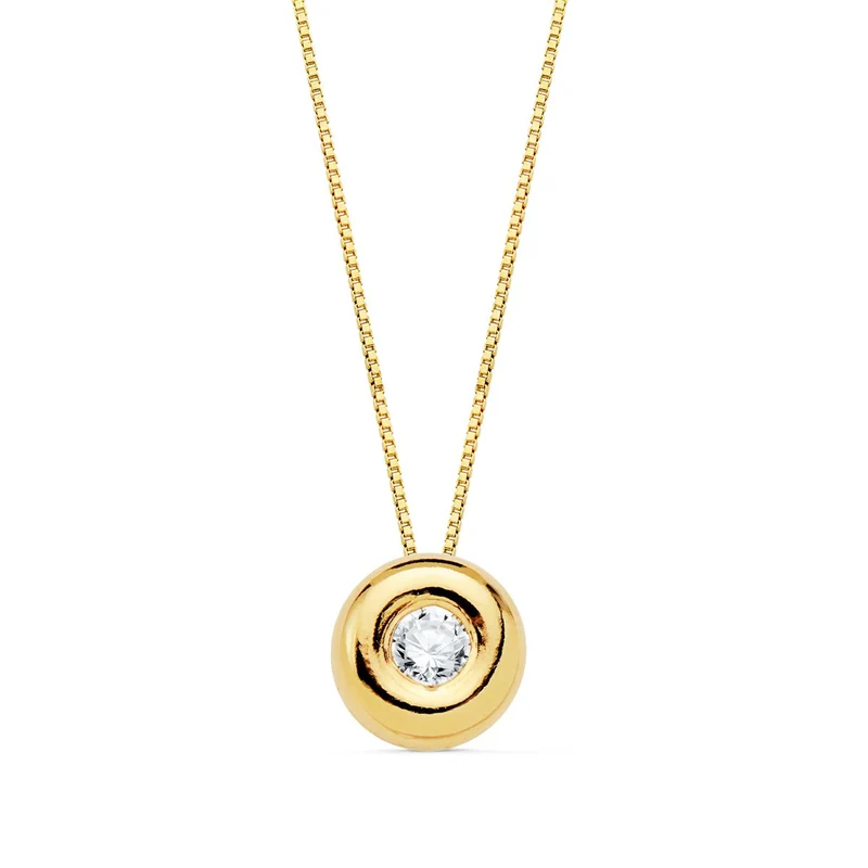 Collier chaton avec diamant 2,20 mm – Or jaune 18 carats | Azuline