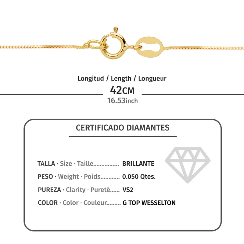 Collier chaton avec diamant 2,20 mm – Or jaune 18 carats | Azuline