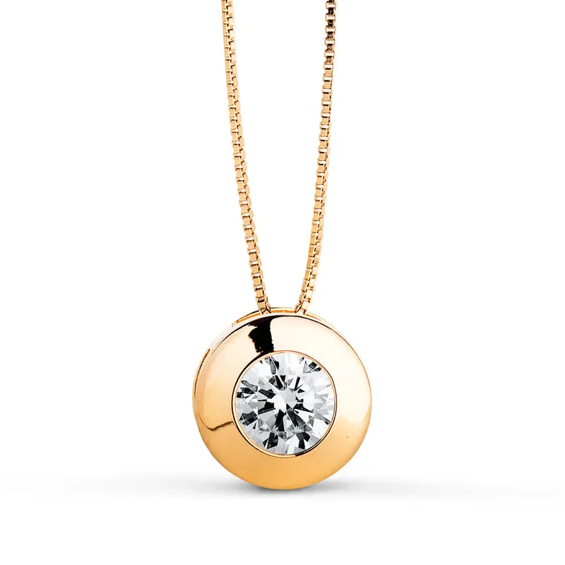 Collier rond avec oxyde de zirconium – Or jaune 18 carats | Azuline