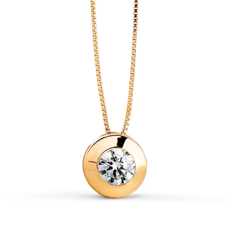 Collier chaton oxyde de zirconium – Or jaune 18 carats | Azuline