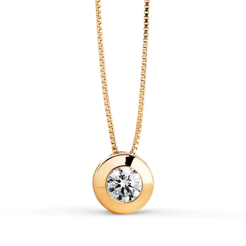Collier chaton oxyde de zirconium – Or jaune 18 carats | Azuline