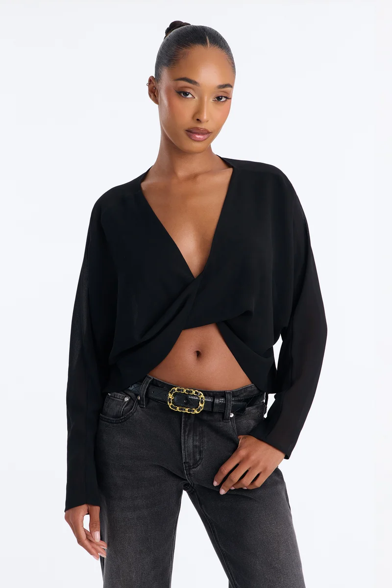 Roped In Faux Leather Belt - Black