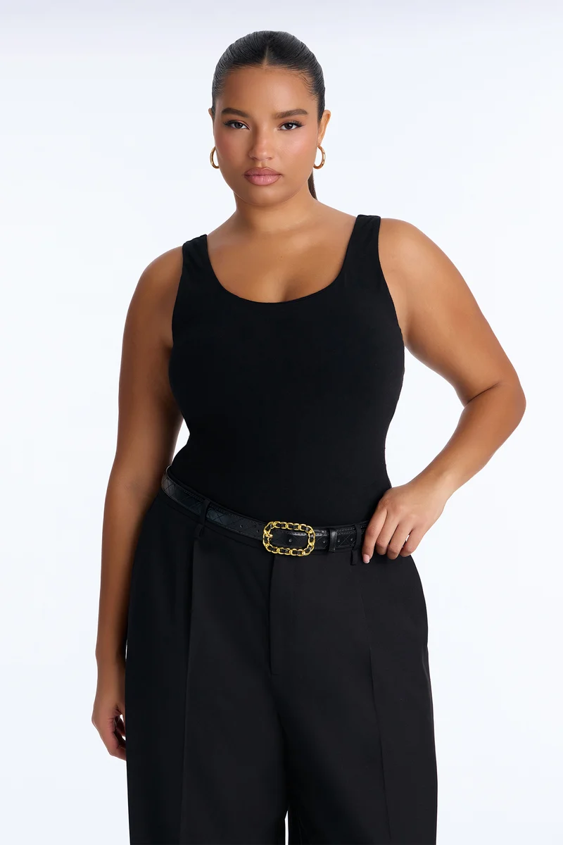 Roped In Faux Leather Belt - Black
