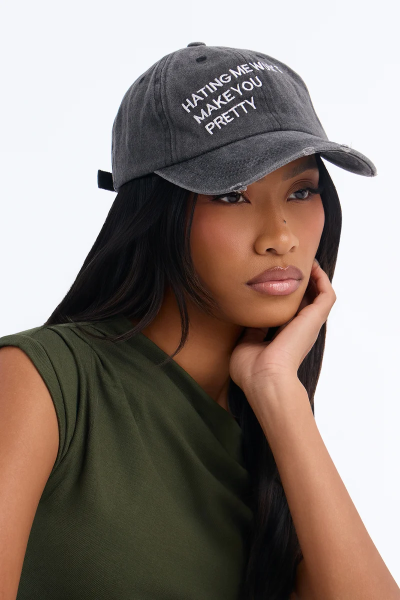 No Hate Denim Baseball Hat - Black