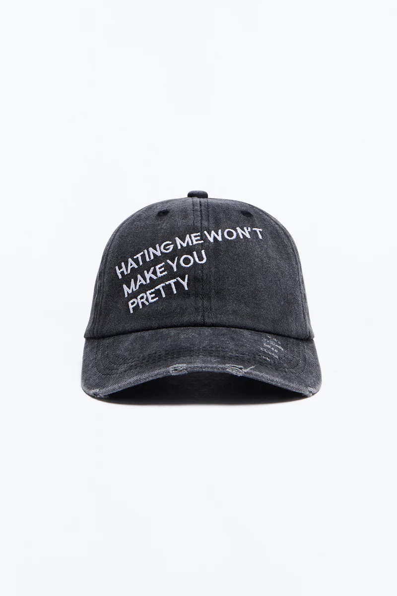 No Hate Denim Baseball Hat - Black