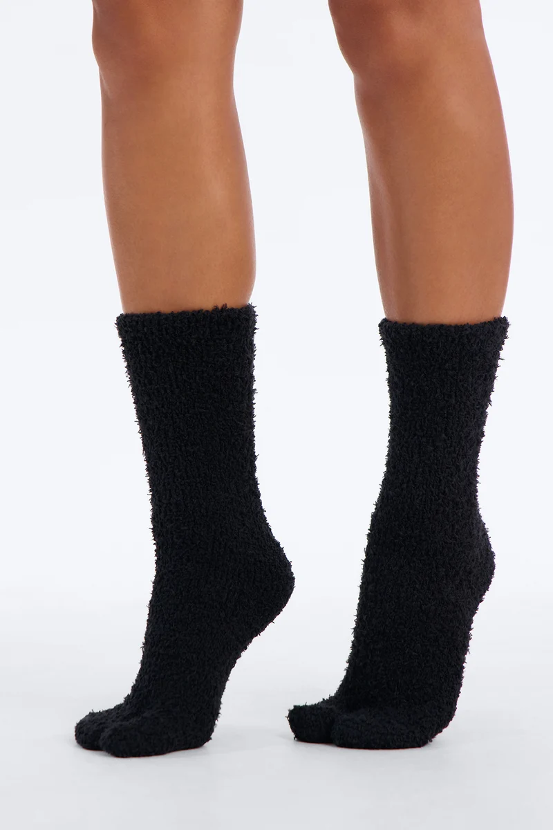 Soft Step 3 Pair Cozy Tabi Sock Set - Black/combo