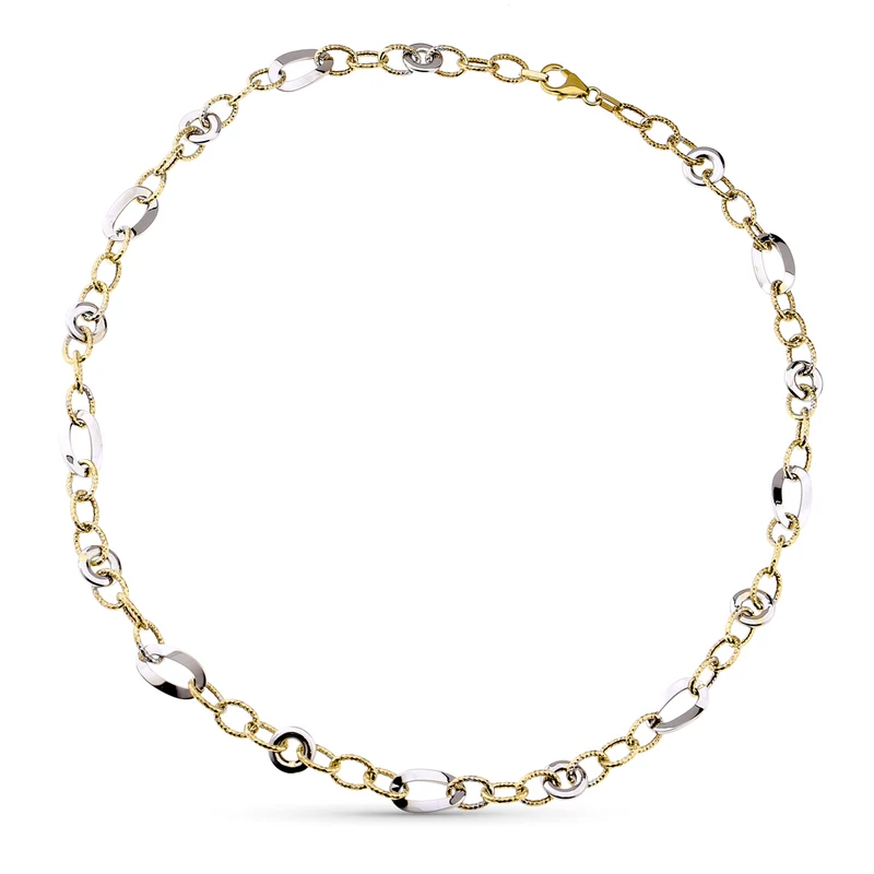 Collier chaîne bicolore 45 cm – Or 9 carats | Azuline