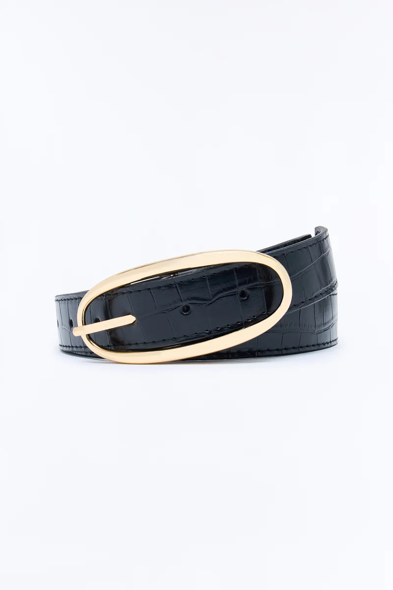 Wild Girl Faux Leather Belt - Black