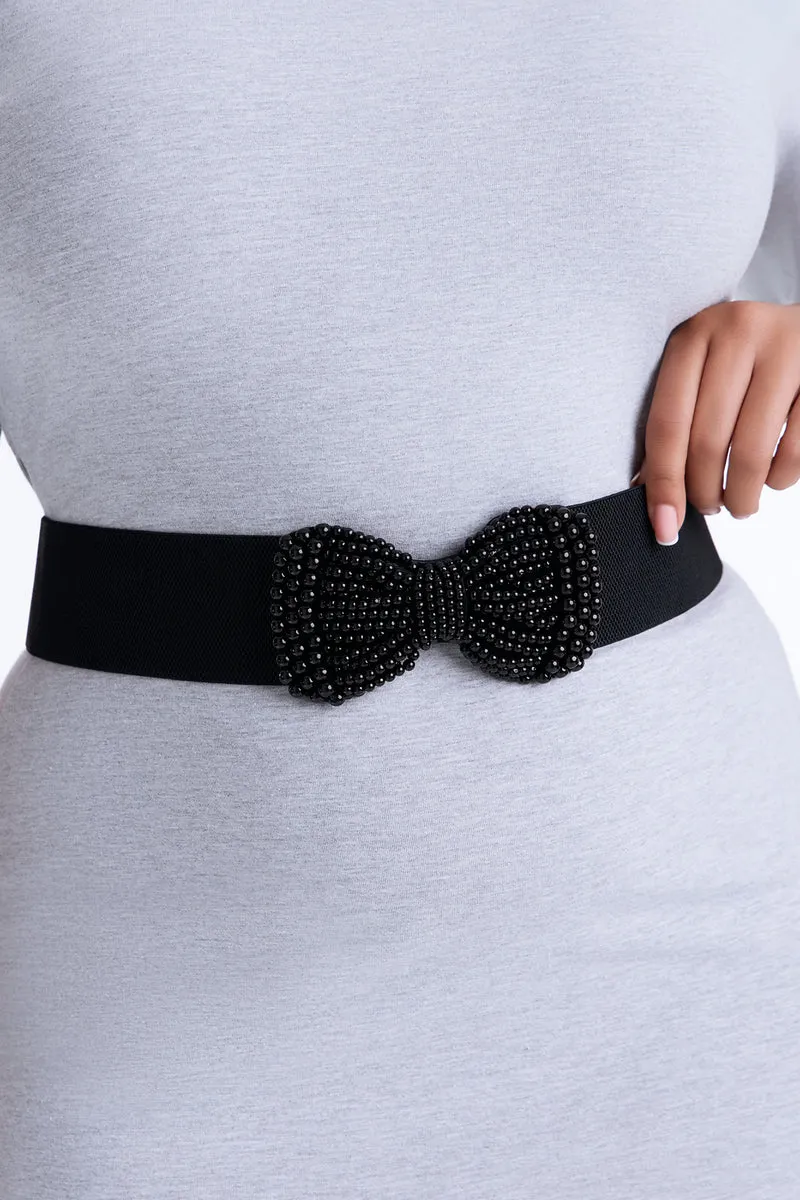 Doll Face Wide Stretch Belt - Black