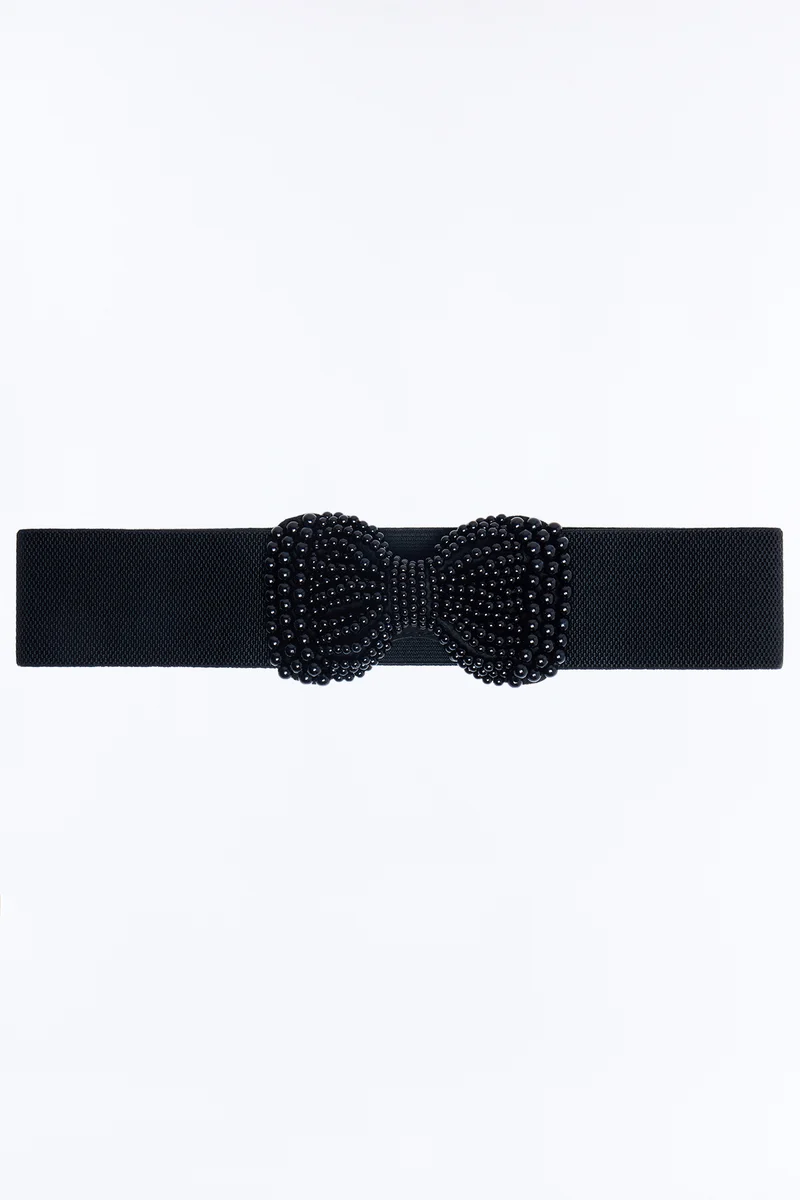 Doll Face Wide Stretch Belt - Black