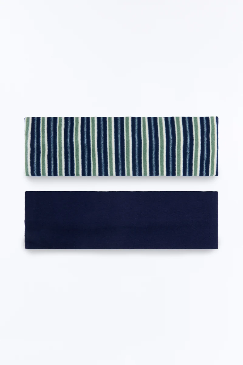 Clear Line 2 Piece Headband Set - Navy/combo