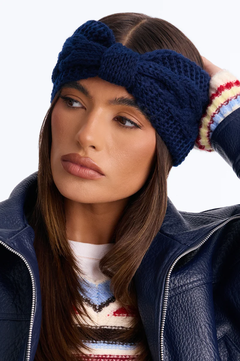 Big Bow Headband - Navy