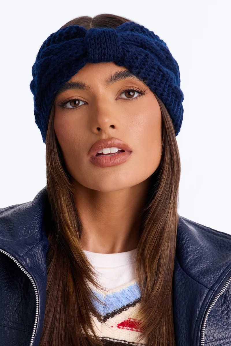 Big Bow Headband - Navy