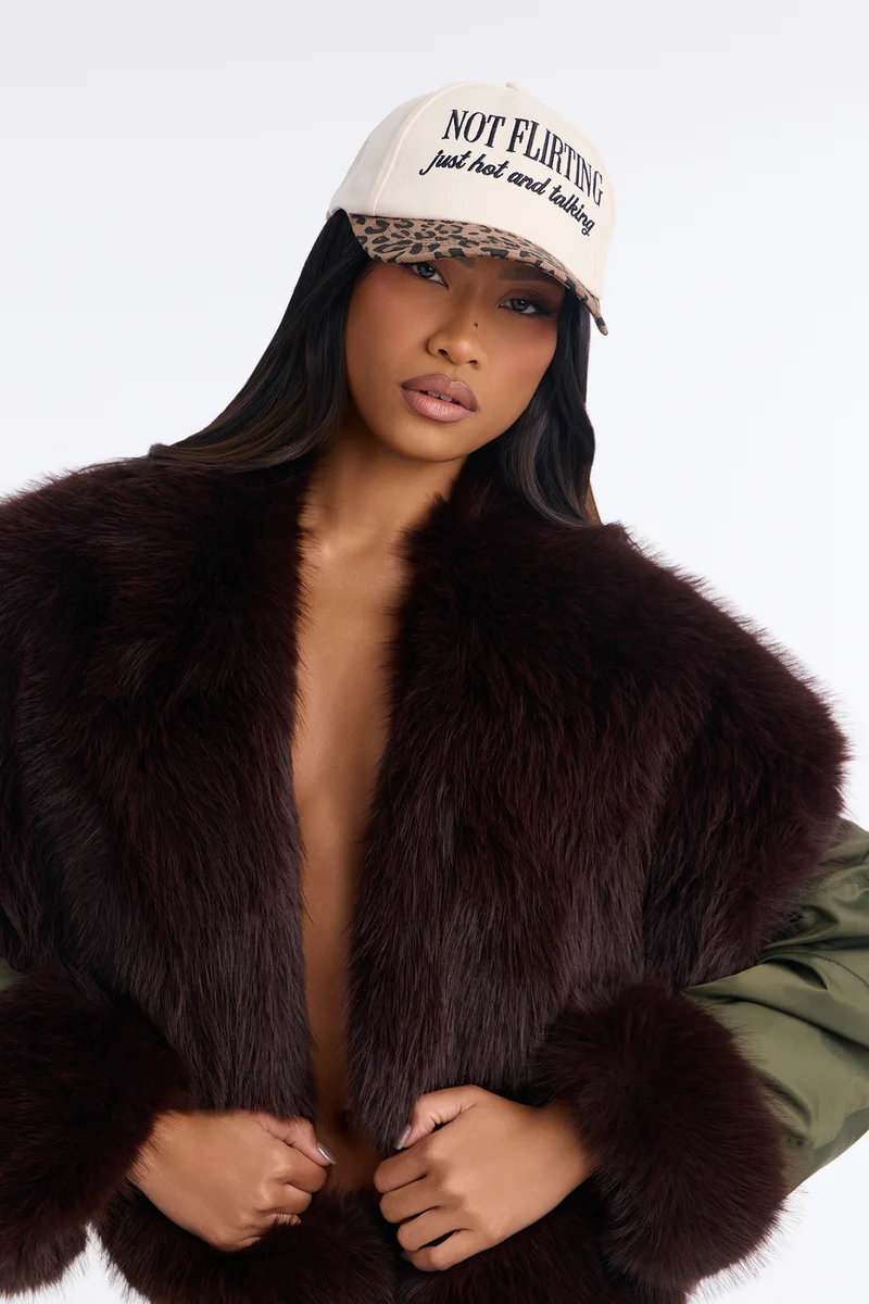 Not Flirting Baseball Hat - Leopard