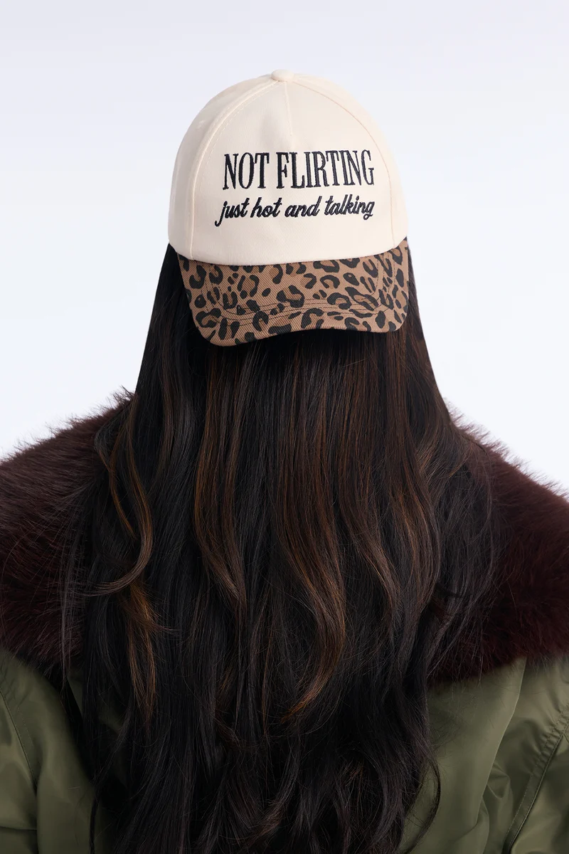 Not Flirting Baseball Hat - Leopard