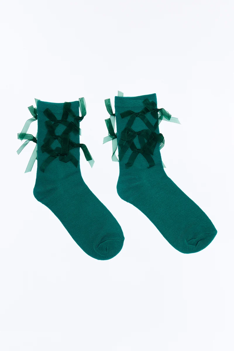 Bowtiful Time Novelty Sock - Emerald