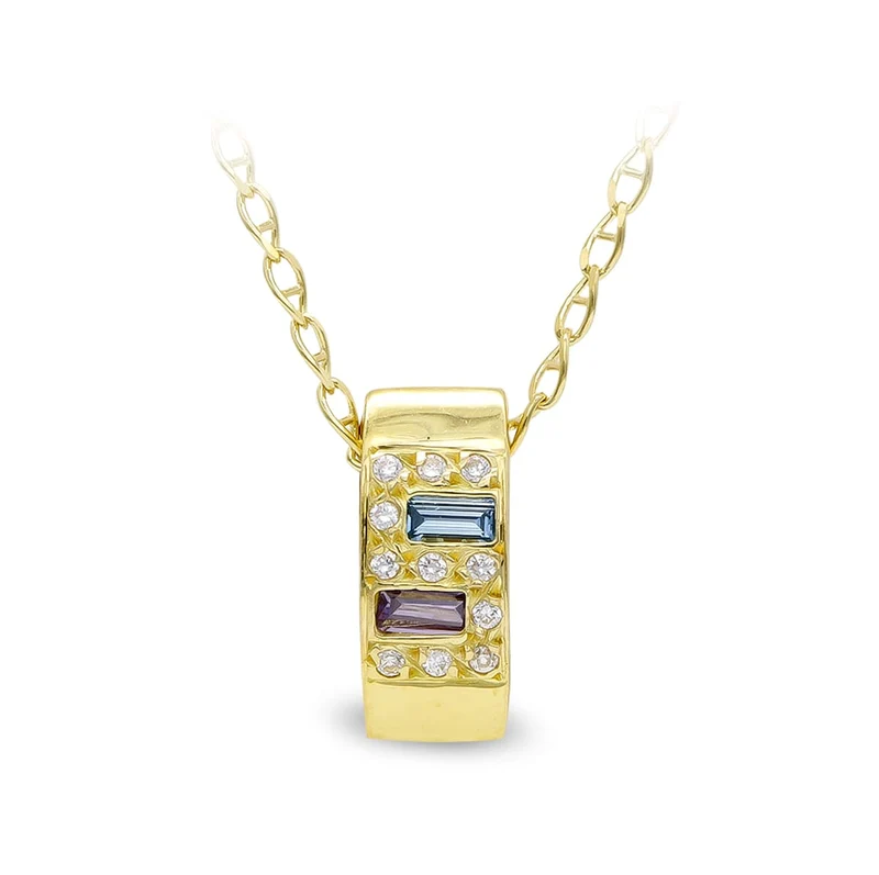 Collier deux pierres – Or jaune 18 carats | Azuline