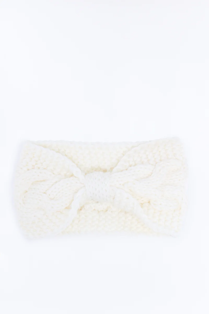 Big Bow Headband - Off White