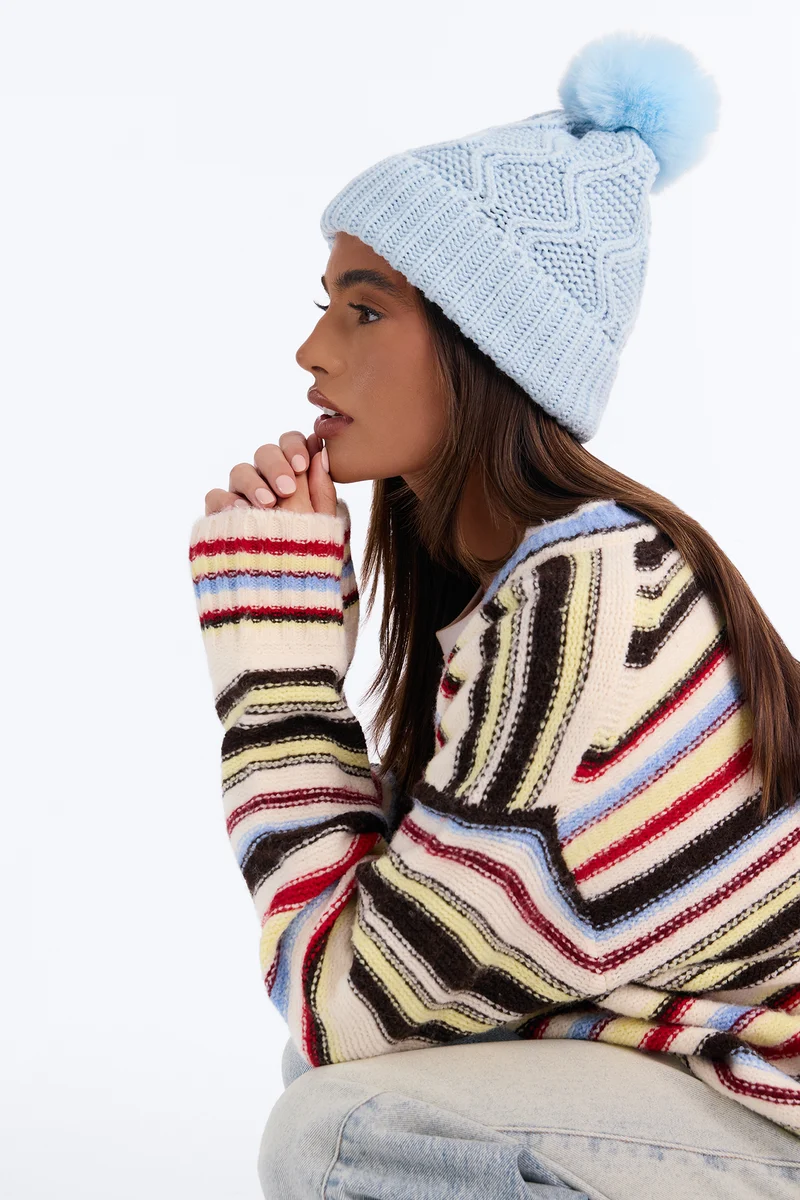 Meet Me For Coffee Beanie - Light Blue