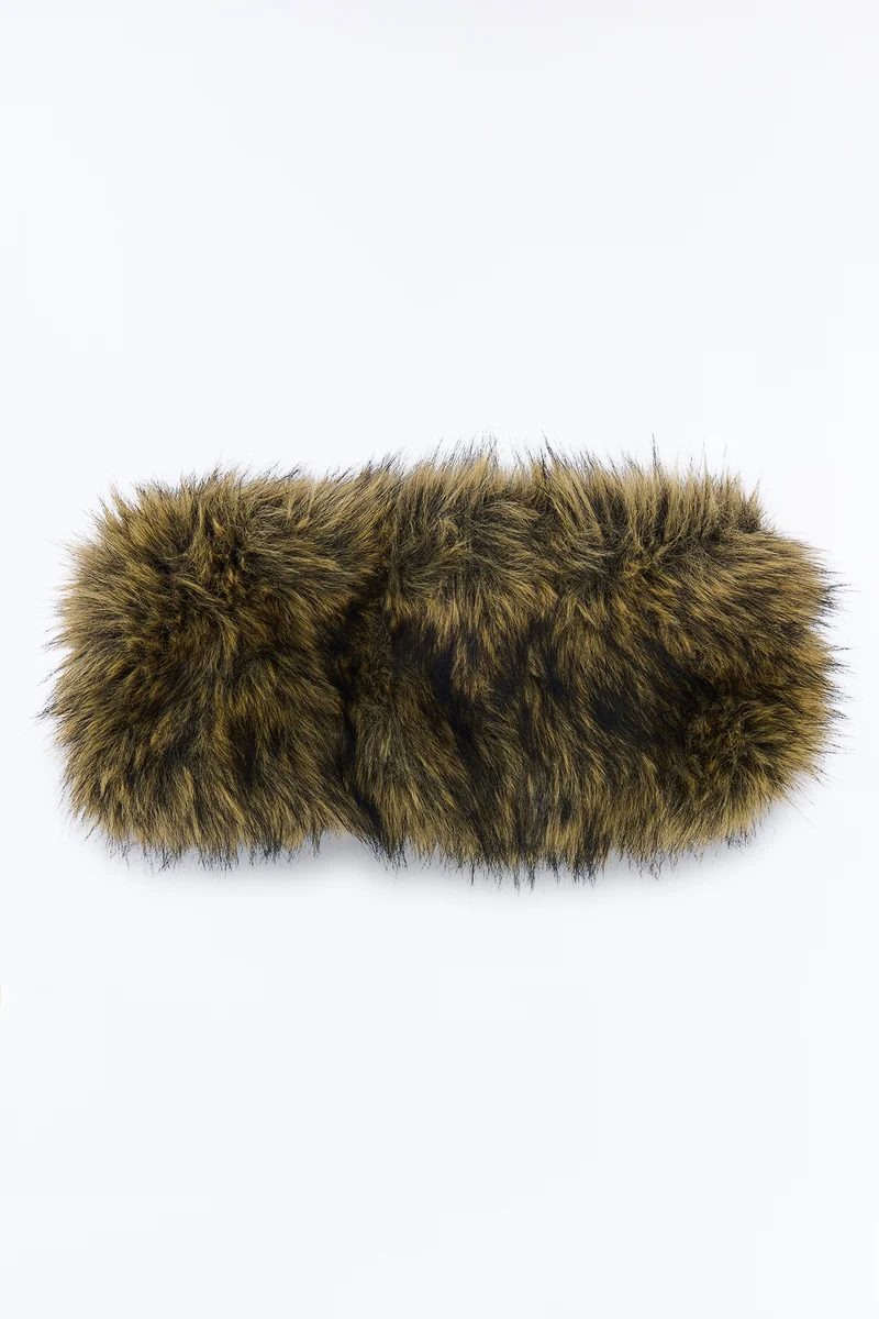 Fireside Cutie Faux Fur Headband - Brown