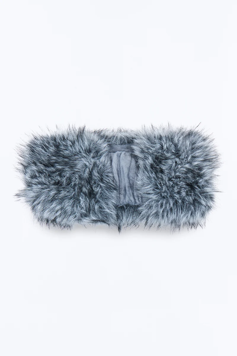 Fireside Cutie Faux Fur Headband - Grey