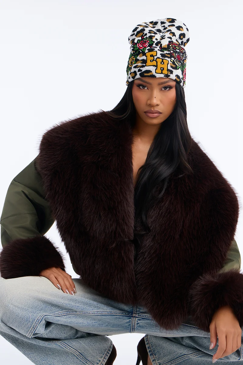 In The Wild Ed Hardy Beanie - Leopard