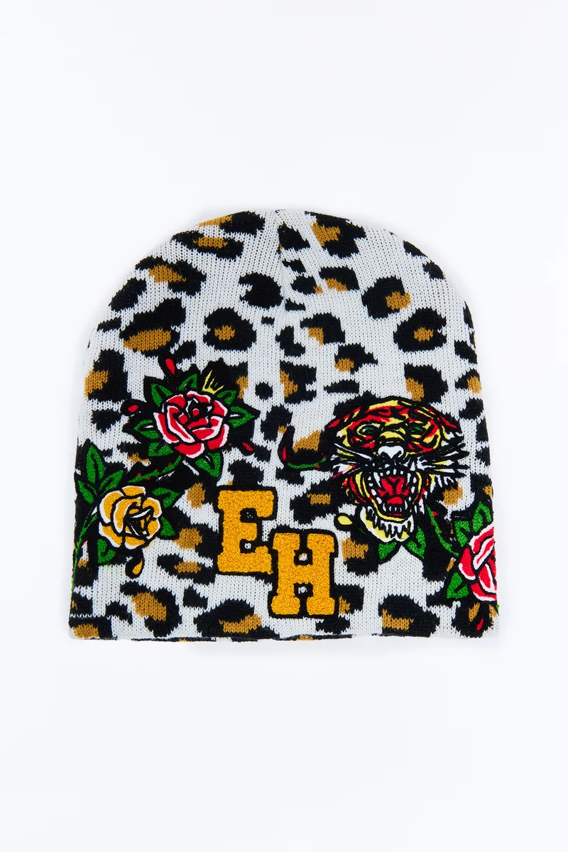 In The Wild Ed Hardy Beanie - Leopard